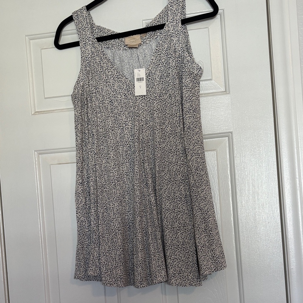 Anthropologie Black and White Speckled Tank Top